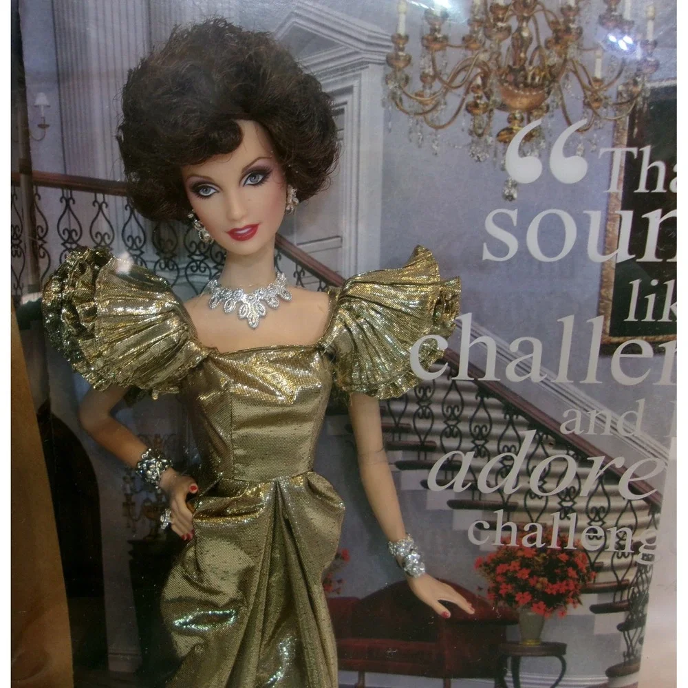 Mattel Dynasty Alexis Carrington Barbie Pink Label Nolan Miller Gold Gown R4431